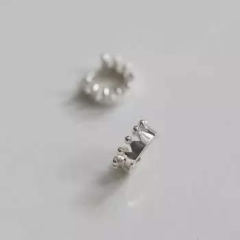 Трехмерный костяной круг, милая маленькая корона, текстура, темперамент, маленькая пряжка для ушей, японские и корейские серьги в холодном стиле