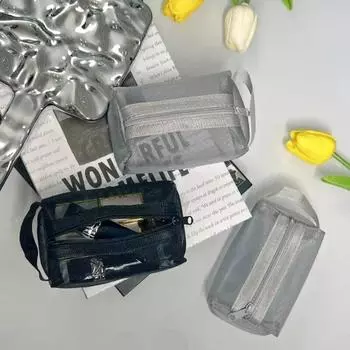 Трехмерный сетчатый кошелек для монет, сумка для монет, большая емкость, ключ, помада, зарядное устройство, линия передачи данных, органайзер для наушников, сумка для карт