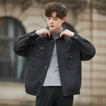 Трехмерный жаккардовый пиджак с лацканами, повседневный свободный тонкий топ-пальто на весну и осень 3XL