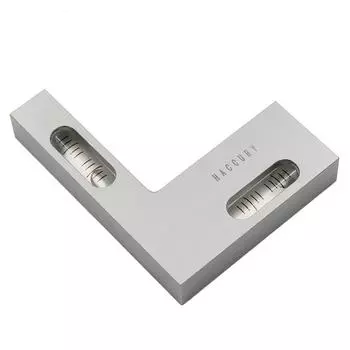 Трехнаправленный трехосевой металлический спиртовой уровень пузырьковый уровень Amperole Д85xШ68xВ14 мм многофункциональный L-тип 1 шт.