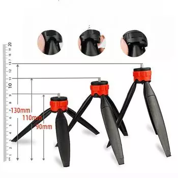 Трехногий кронштейн для мобильного телефона, подключенный к штативу камеры телескопа. Настольный мини-кронштейн с регулируемой высотой. чёрный