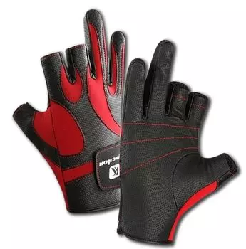 Трехпалый космический костюм для рыбалки, идеальный на ощупь, совместимый с холодным флисом, быстро согревающий [APAGAI] Перчатки, перчатки, материал, посадка, кожа, эластичный, красный