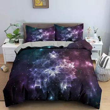 Трехпредметное постельное белье с 3D цифровой печатью, пододеяльник с принтом богемной мандалы 70 * 133 two-piece set