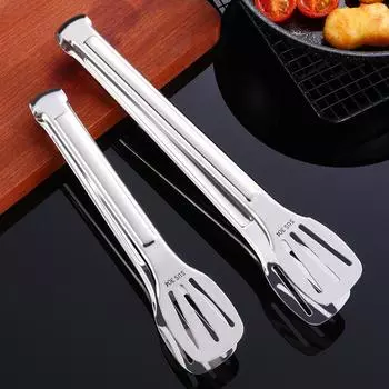 Трехпроводной зажим для еды из нержавеющей стали 304, зажим для еды, зажим для хлеба, утолщенный зажим для барбекю, универсальный зажим, инструмент для выпечки 201-7inch