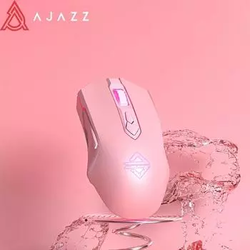 Трехрежимная беспроводная игровая мышь Ajazz AJ52PRO, проводная перезаряжаемая игровая макро-ноутбук розовый