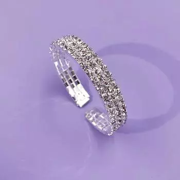 Трехрядный эластичный браслет-цепочка с когтями для невесты, многослойный браслет со стразами и стальным кольцом, аксессуары для платья