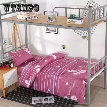 Трехсекционная кровать, наволочка, простыня, пододеяльник, комплект постельного белья с героями мультфильмов, домашнее общежитие, постельные принадлежности Single