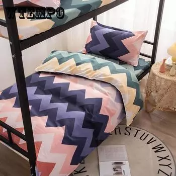 Трехсекционное хлопковое постельное белье, пододеяльник, наволочка, простыня, комплект односпальной кровати Single