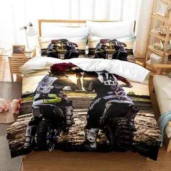 Трехсекционный комплект для цифровой печати с изображением автомобиля, грузовика, мотоцикла, поезда, пододеяльника quilt cover 90 * 190 pillowcase 50 * 75 * 1