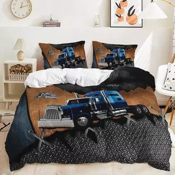 Трехсекционный ретро-автомобиль, пододеяльник, наволочка, комплект для цифровой печати, постельное белье 135 * 200 (two-piece set) 90g