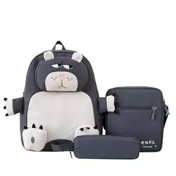 Трехсекционный рюкзак для школьников, женский рюкзак большой вместимости фиолетовый