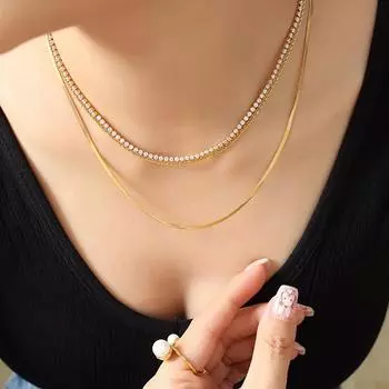 Трехслойная цепочка с бриллиантами, цепочка с лезвиями из цветной капусты, персонализированное ожерелье, ожерелье, ювелирные изделия из титановой стали в стиле хип-хоп