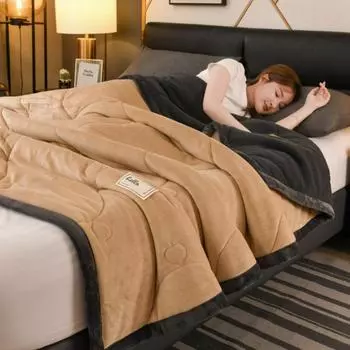 Трехслойное утолщенное композитное одеяло из овечьей шерсти 100*150cm