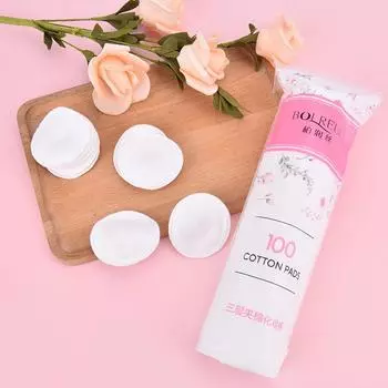 Трехслойные круглые стеганые ватные диски для снятия макияжа мягкие и удобные, приятные на ощупь