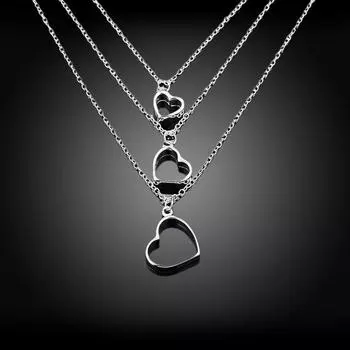 Трехслойные ожерелья-цепочки из серебра 925 пробы для женщин, свадебные украшения, подарок