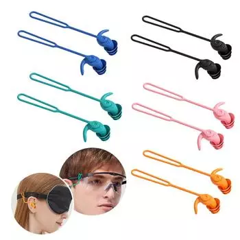 Трехслойные силиконовые беруши с защитой от потери, водонепроницаемые беруши для плавания, удобные, прочные, звукоизоляционные, шумоподавляющие беруши чёрный