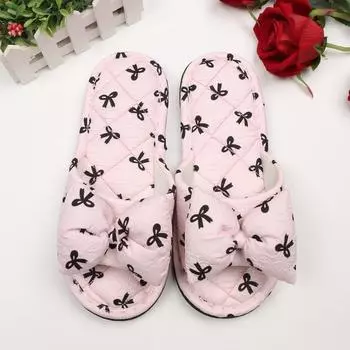 Трехслойные утолщенные тканевые тапочки, летние женские тапочки для деревянного пола, домашние тапочки на мягкой подошве Length about 26 cm