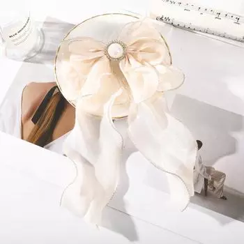 Трехслойные заколки-банты для волос для девочек, жемчужные, со стразами, пружинные заколки, шпилька для волос для женщин, праздничная мода, аксессуары для волос для хвостика