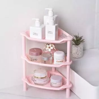 Трехслойный держатель для хранения всякой всячины, пластиковая полка для ванной комнаты, стеллаж для хранения косметики, разного инвентаря white-triangle