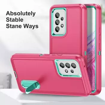 Трехслойный защитный прочный бронированный чехол для Samsung Galaxy A53 A 53 5g Sm-A536b Sm-A536u, чехол для мобильного телефона с подставкой for Galaxy A53 5G чёрный