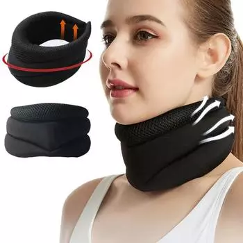 Трехступенчатый шейный поддерживающий бандаж с мягкой пеной Устройство для вытяжения шейного отдела позвоночника Растяжение шейного отдела позвоночника Мужской воротник