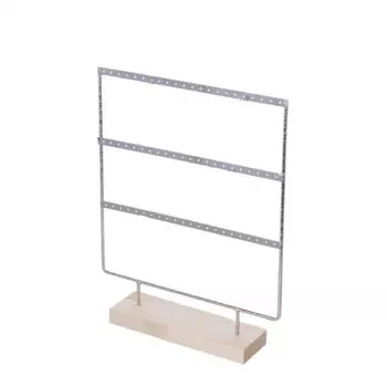 Трехуровневая стойка для хранения серег 69 отверстий держатель для украшений органайзер для серег стойка для серег-гвоздиков подвески серебряный