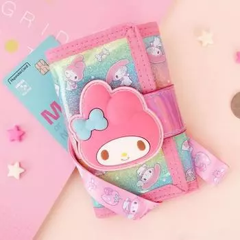 Трехуровневый кошелек Sanrio, кошелек My Melody с блестящим ожерельем и ожерельем