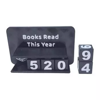 Трекер прочитанных книг в этом году Счетчик прочитанных книг Украшение Дисплей цели чтения Знак для записи чисел Украшение полки/стола Подарок для книголюбов