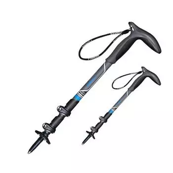 Трекинговые палки из углеродного волокна с внешней фиксацией и изогнутой рукояткой, походные палки для скалолазания на открытом воздухе