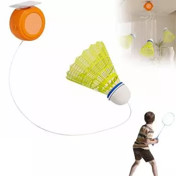 Тренажер для бадминтона с отскоком Инструмент для самостоятельной тренировки с эластичным канатом Простая установка Бадминтон в помещении