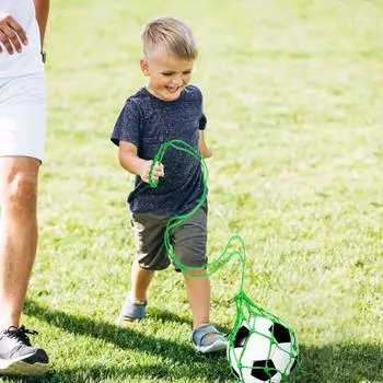 Тренажер для футбольных ударов, нейлоновая сетчатая сумка, сетка для футбольного мяча, кикер для соло, тренировочная помощь для футбольных ударов, тренер по возврату футбола, сетка, футбольный тренер зелёный