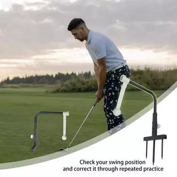 Тренажер для гольфа Iron Golf Swing Корректор осанки Регулируемая высота Тренировочное оборудование для гольфа для любителей гольфа белый