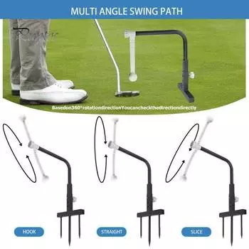 Тренажер для гольфа Iron Golf Swing Корректор осанки Регулируемая высота Тренировочное оборудование для гольфа для любителей гольфа белый