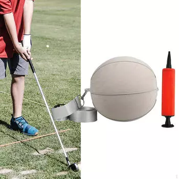 Тренажер для гольфа, мяч, надувной регулируемый ремешок, спортивная практика серый