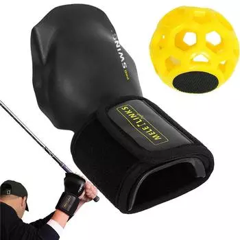 Тренажер для гольфа, мяч, тренировочные приспособления для гольфа, корректор осанки для гольфа с корректирующим браслетом и мячом, тренажер для запястий жёлтый