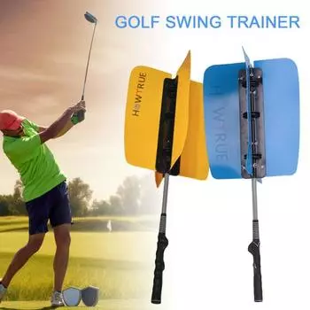 Тренажер для гольфа Power Swing Вентилятор Нескользящий дизайн Простая установка В помещении и на открытом воздухе Пособие для тренировок по гольфу оранжевый