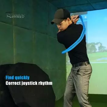 Тренажер для гольфа с канатом для замаха Тренажер для гольфа с канатом для всех игроков в гольф Разминочное оборудование для улучшения скорости замаха и контроля ритма синий