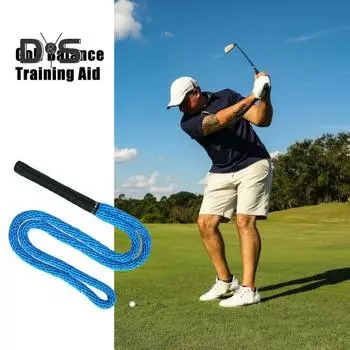 Тренажер для гольфа с канатом для замаха Тренажер для гольфа с канатом для всех игроков в гольф Разминочное оборудование для улучшения скорости замаха и контроля ритма синий