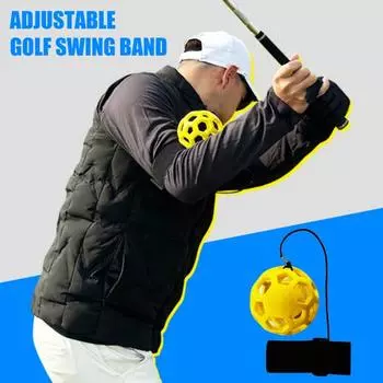 Тренажер для гольфа Swing Smart Ball Тренировочный мяч для гольфа Коррекция осанки для гольфа Swing Ремешок для запястья Тренировочный мяч для мужчин и женщин жёлтый