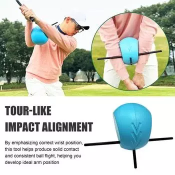 Тренажер для гольфа Swing Trainer Aid Alignment Rod Head Smart Ball Тренажер для гольфа Swing Practice Connector Ball для положения руки Коррекция осанки при замахе синий