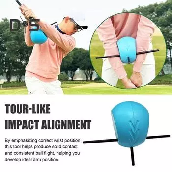 Тренажер для гольфа Swing Trainer Aid Alignment Rod Head Smart Ball Тренажер для гольфа Swing Practice Connector Ball для положения руки Коррекция осанки при замахе синий