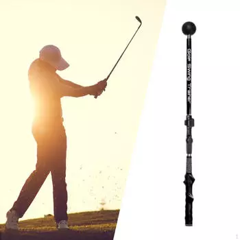 Тренажер для гольфа Swing Trainer Складной тренировочный инструмент Жесты Коррекция Выравнивание Разминка Клуб 97 cm чёрный