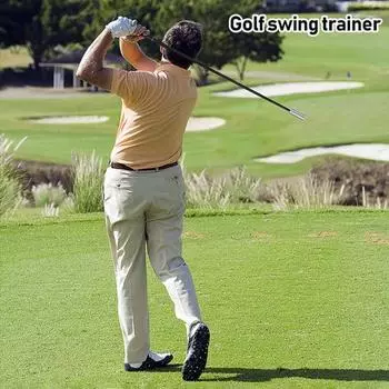 Тренажер для гольфа Swing Trainer Тренажер для гольфа Swing Tempo Тренажер для разминки Утяжеленная клюшка для гольфа для отработки хвата в помещении и на открытом воздухе чёрный