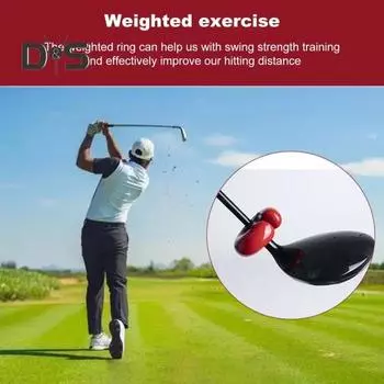 Тренажер для гольфа Swing Weight Ring для тренировки мышечной памяти, контроля силы, портативный аксессуар для гольф-клюшек для увеличения гибкости на расстоянии красный