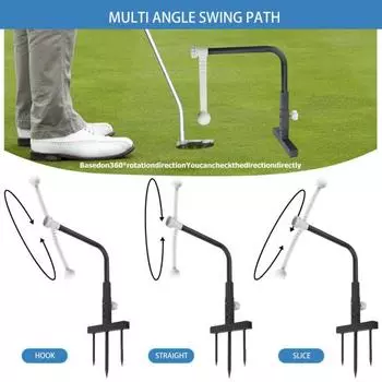 Тренажер для гольфа Yousheng Iron Golf Swing, корректор осанки, регулируемая высота, тренировочное оборудование для гольфа для любителей гольфа белый