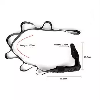 Тренажер для йоги и растяжки Прочный ремень для растяжки ног Инсульт Гемиплегия Реабилитация Коррекция чёрный