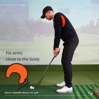 Тренажер для качелей для гольфа в форме полумесяца, корректор осанки для гольфа, инструмент для тренировки свинга, тренировочная помощь, аксессуары для начинающих гольфистов оранжевый