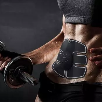 Тренажер для мышц живота, работающий от электрической сухой батареи, для фитнес-упражнений, портативный, для дома и путешествий чёрный