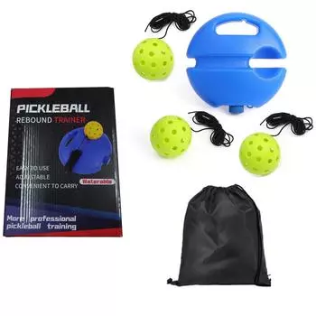 Тренажер для пиклбола Match Buddy, тренажер для пиклбола с 3 мячами, веревка, сумка для переноски, аксессуары для отбойника для тренировок в пиклболе, тренировочный инструмент для начинающих