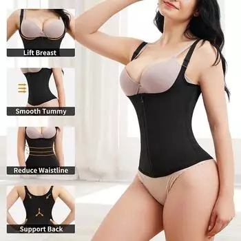Тренажер для похудения Sweat Waist Trainer Vest Корсет для похудения Body Shaper Sauna Suit Компрессионная рубашка Корсет для живота Корректирующее белье S